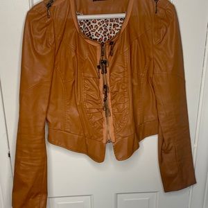 Brown leather jacket
